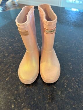 Hunter Kids Iridescent Light Pink Rain Boots
